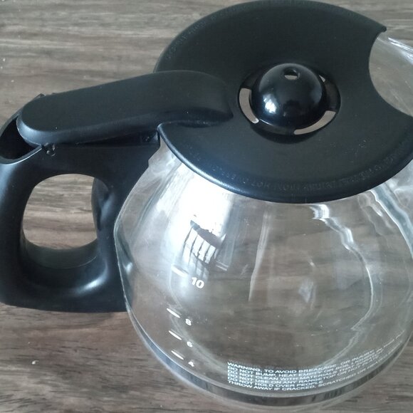 Vintage Oster 12 Cup Glass Coffee Pot Carafe Black Lid & Handle, Winter Like New - Picture 3 of 6